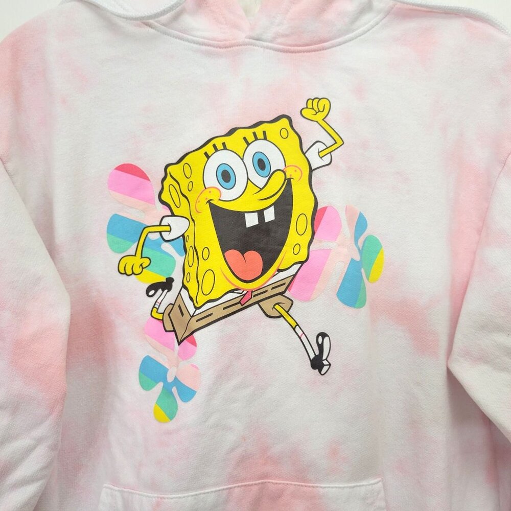 Nickelodeon Spongebob Pink Tie-Dye Hoodie Sweatshirt - Picture 3 of 5